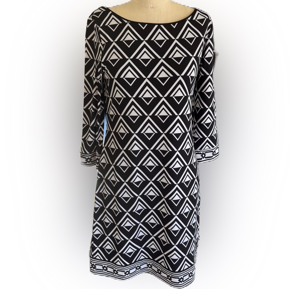 White House Black Market Women’s Stretch Jersey Knit Sheath 3/4 Sleeve Dress S